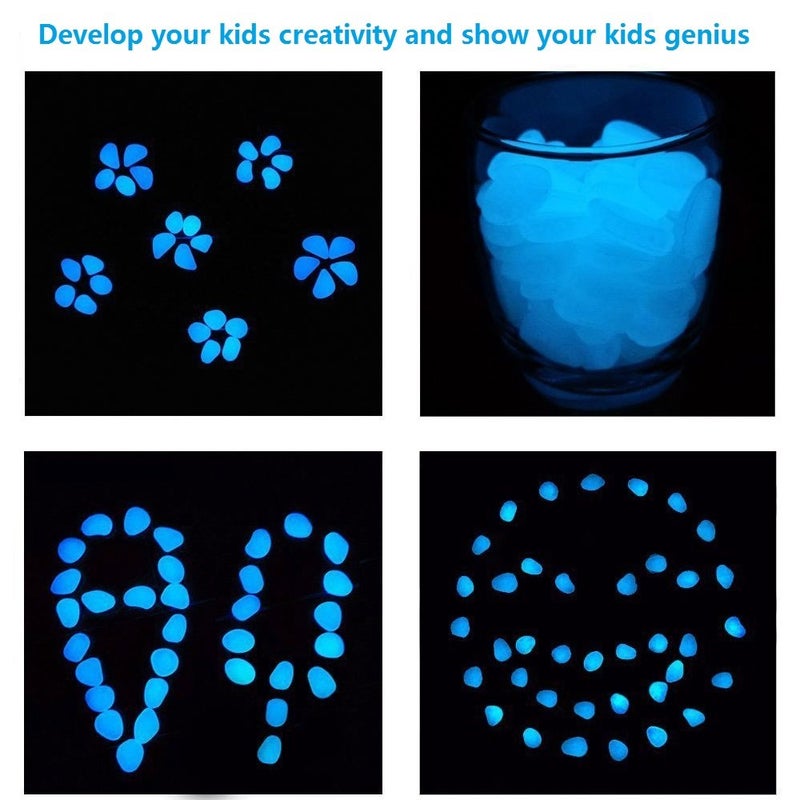 chic style 340Pcs Glow in The Dark Stones Garden Pebbles Rocks Indoor Outdoor Decor Luminous Stone for Walkways Driveway Yard Grass Fish Tank - Image 3
